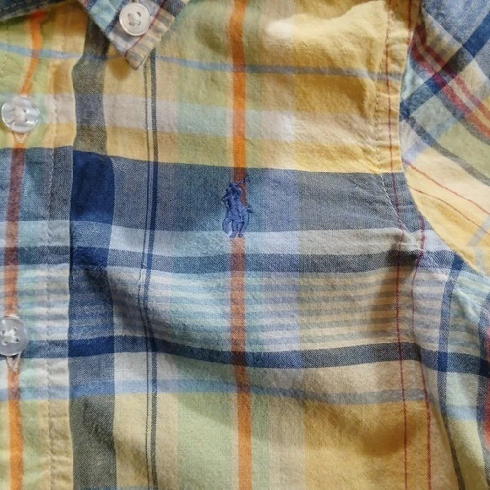 Ralph Lauren Baby Boys Plaid Button Down Shirts Lot‎ 18M Yellow Blue Red